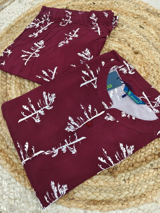 Marron  rayon cord set