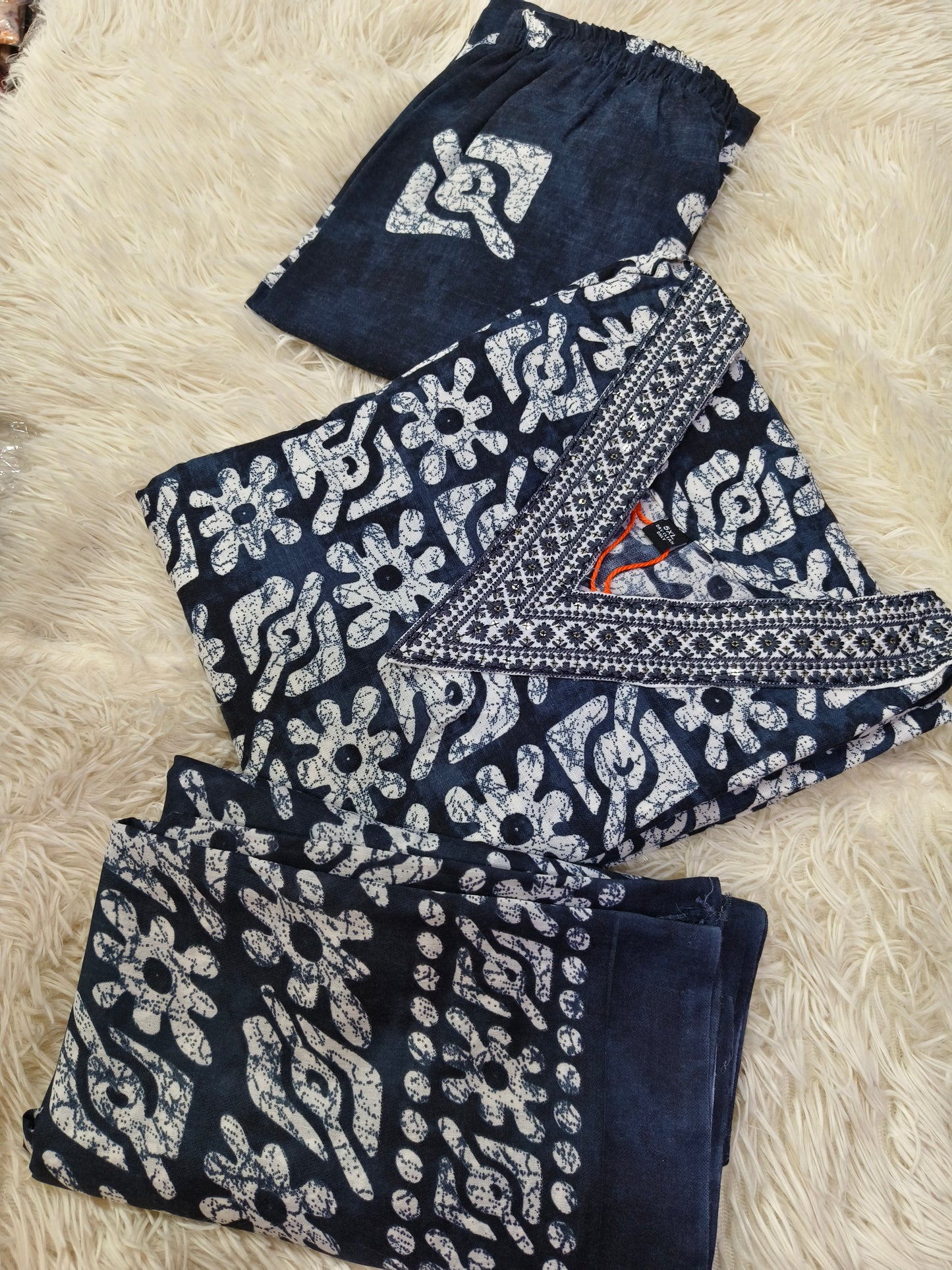 Dark blue  Cotton sets with duppata