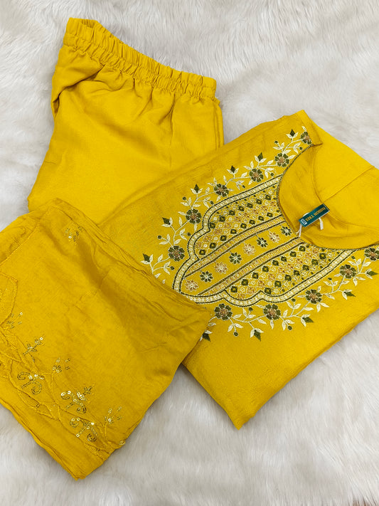 Yellow designer Anarkali dress