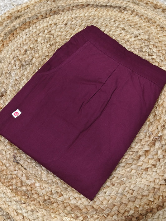 Wine pure cotton Bottom Wear