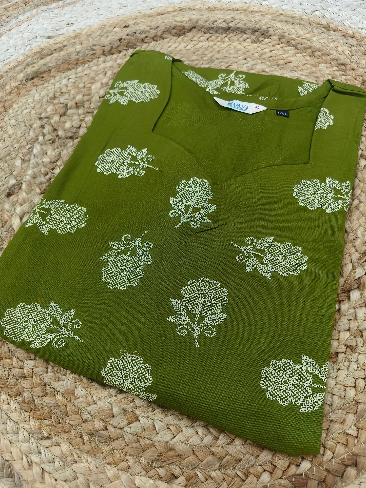 Green Rayon straight kurta