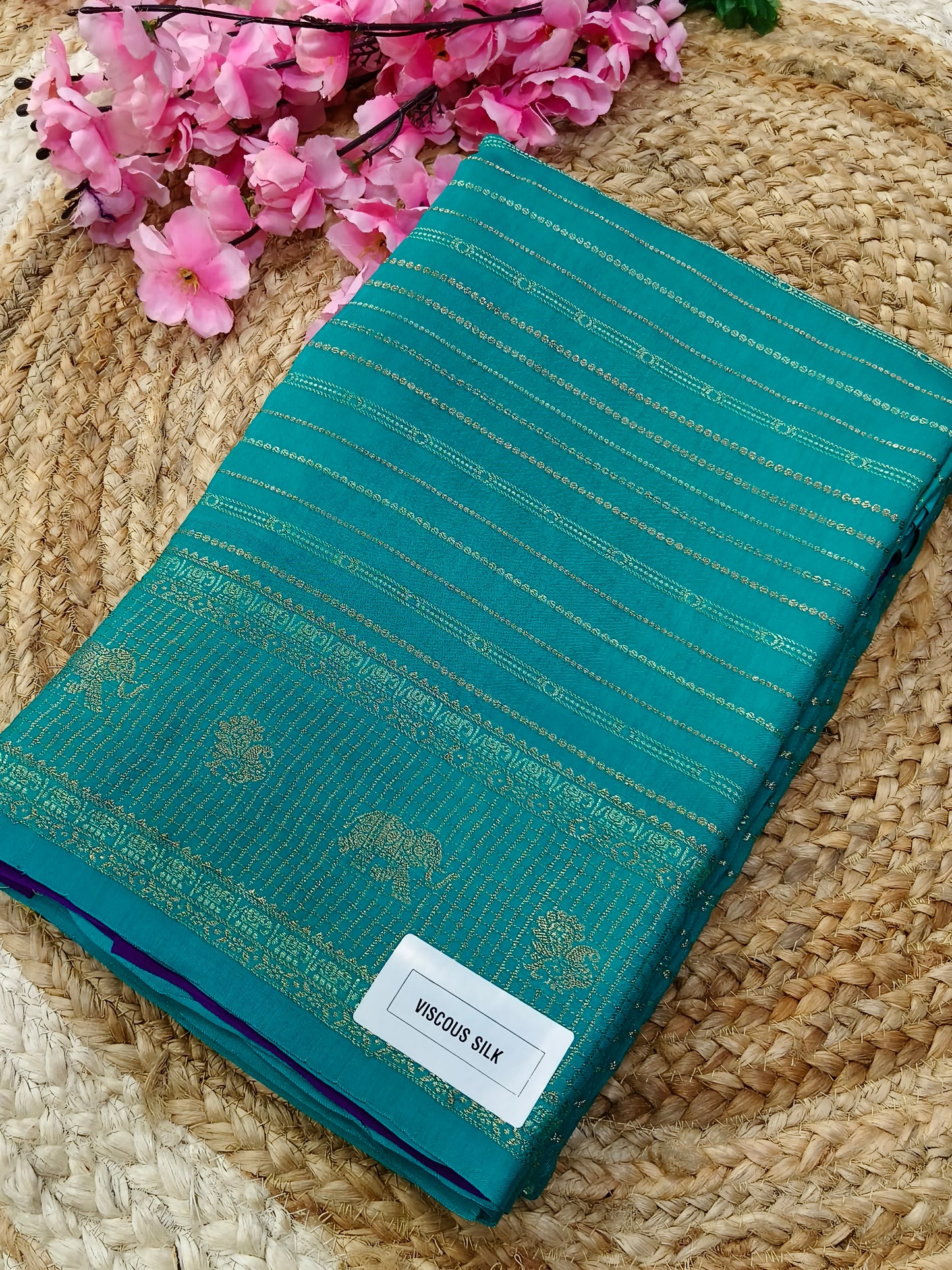 Ramablue viscous silk saree