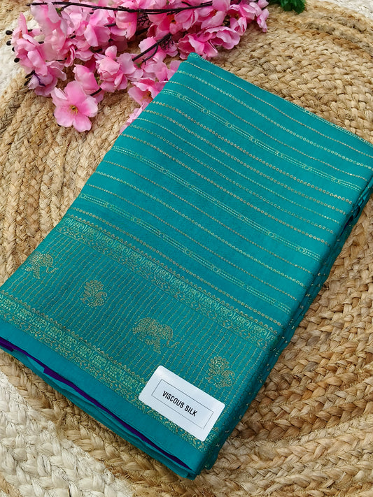 Ramablue viscous silk saree