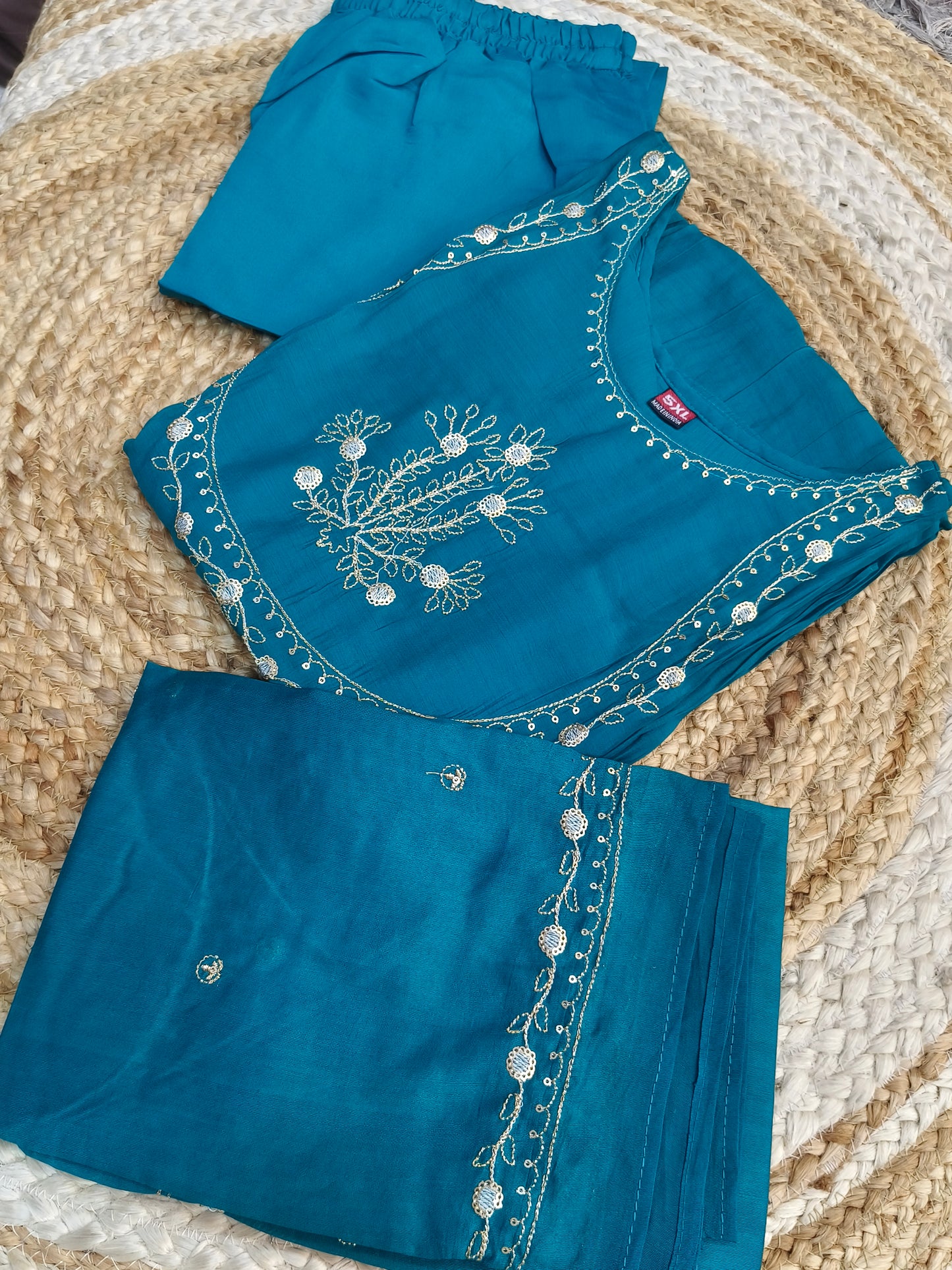 Blue designer Aline suit