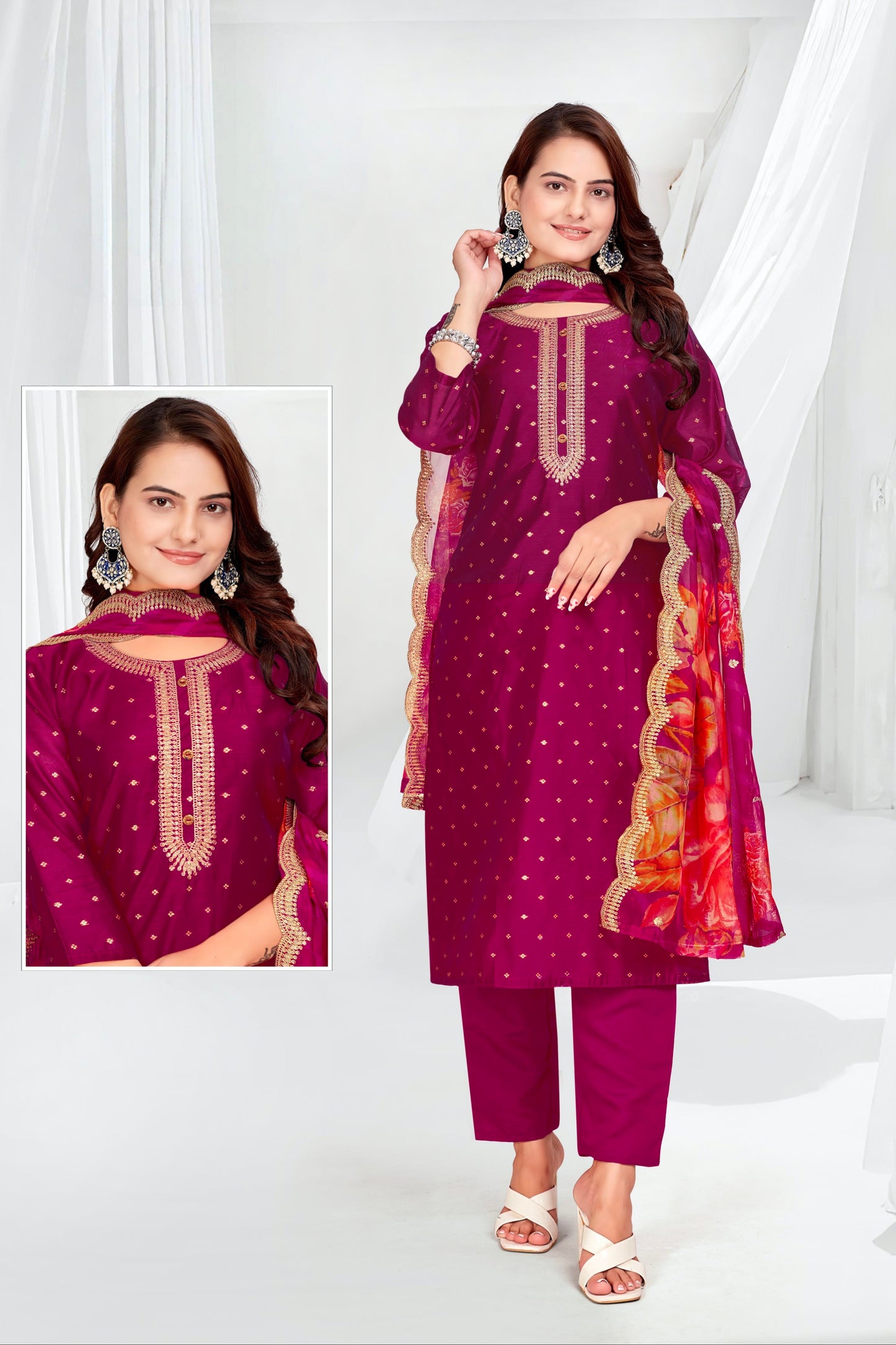 Megentha Pink designer salwar suit