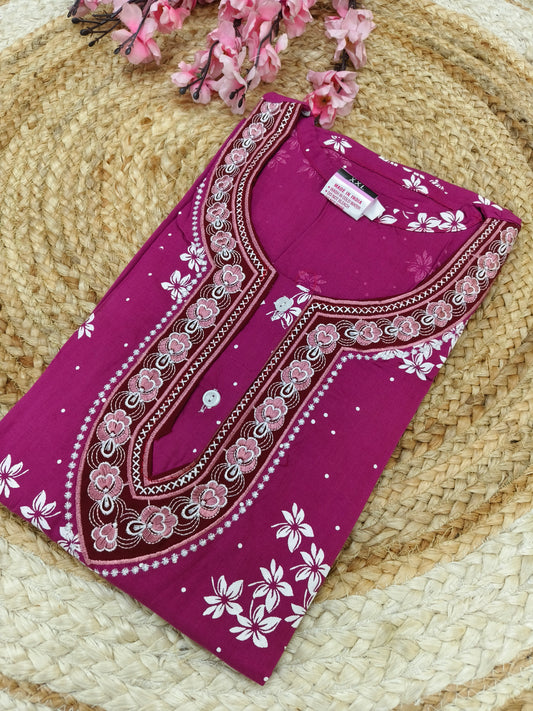 Wine  pure cotton Nighty