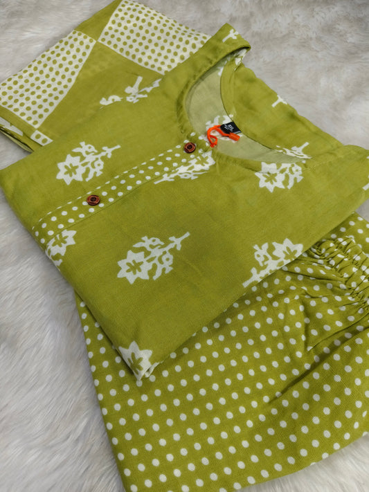 Green Cotton sets with duppata