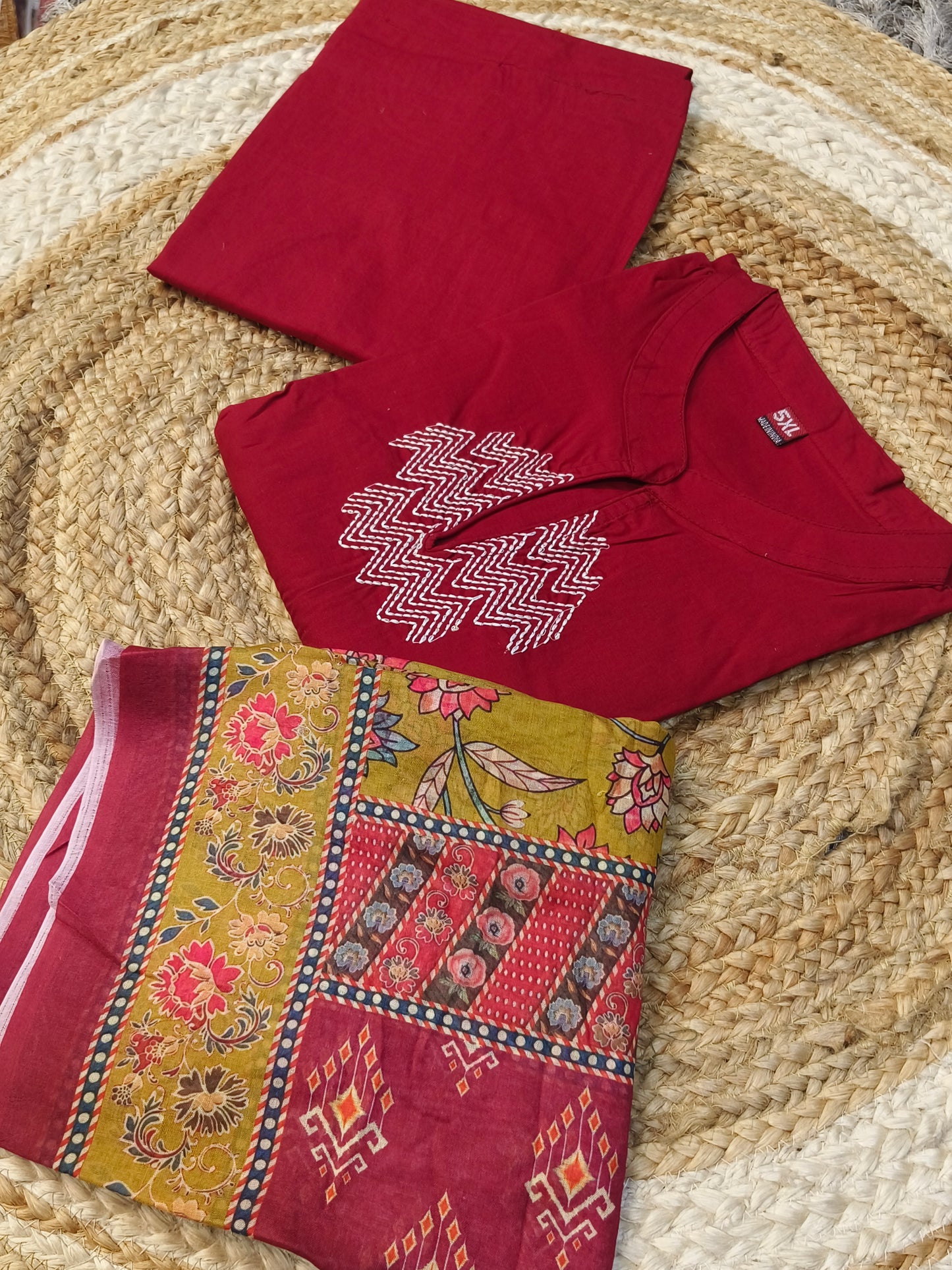 Maroon pure cotton suits