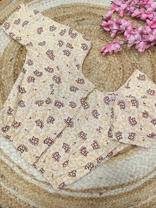 Kalamkari Cotton Stretchable Blouse