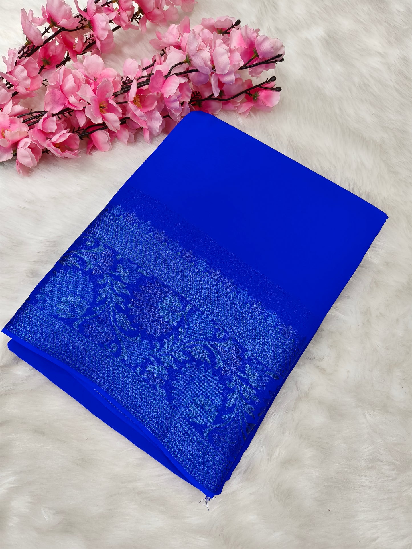 Blue Chiffon saree
