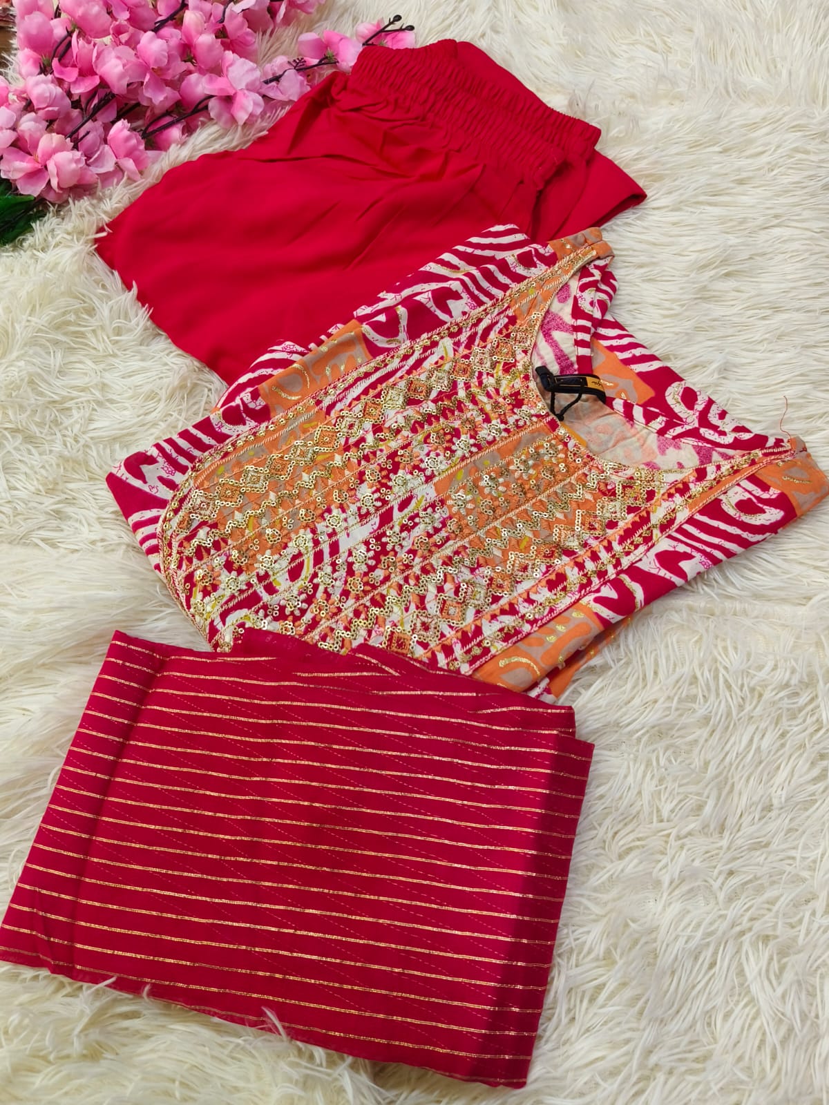 Pink designer Full set Dress