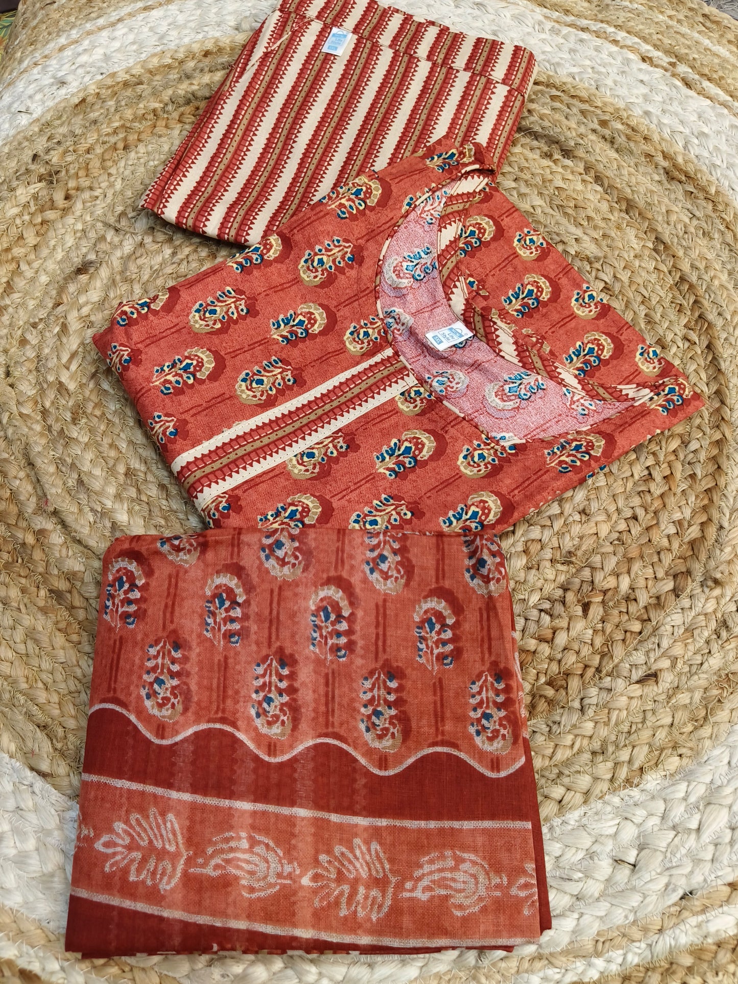 Orange pure cotton suits