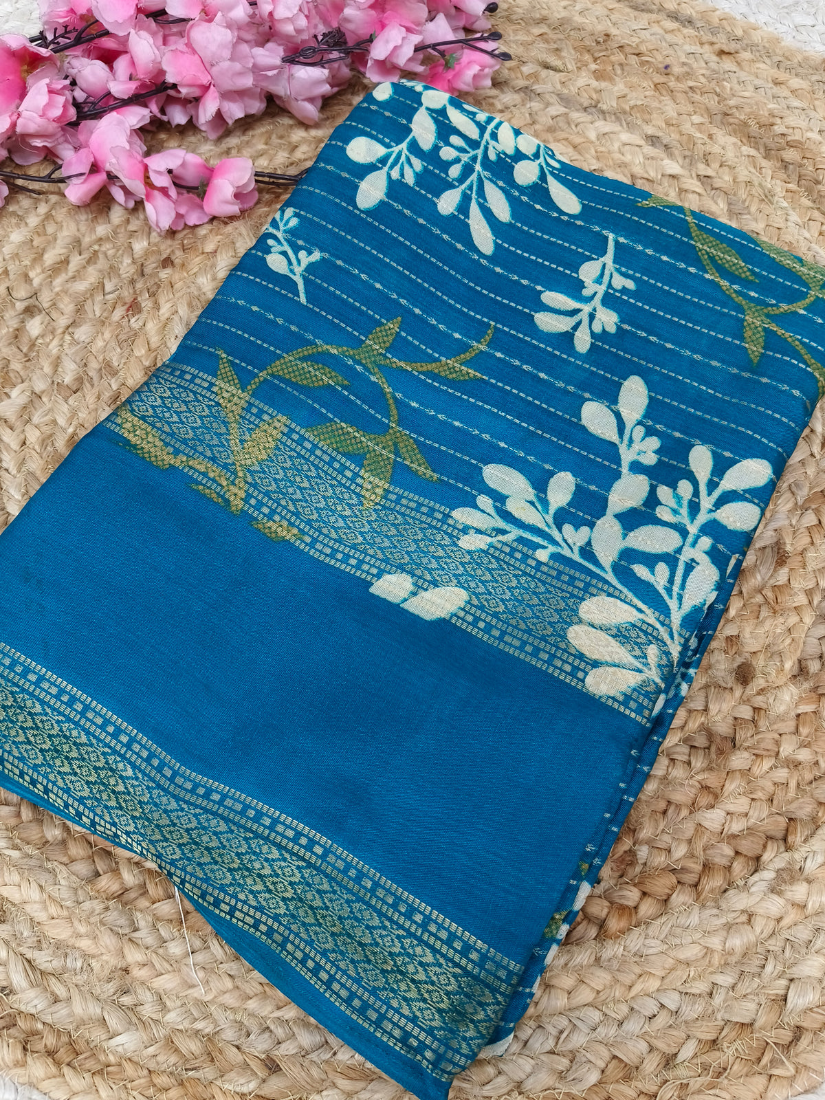 Sky blue  Dola Silk Saree