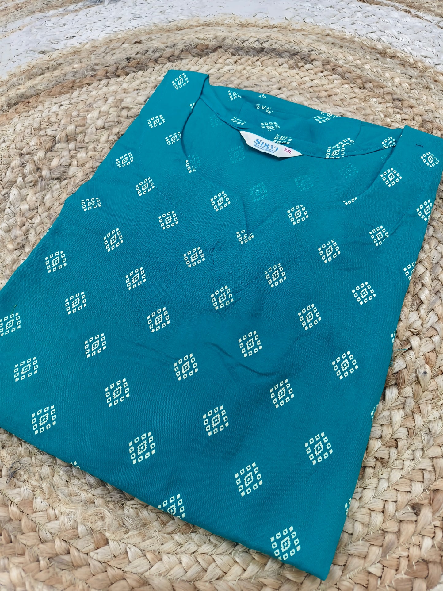 blue Rayon straight kurta