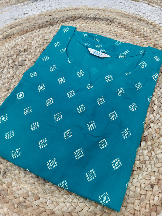 blue Rayon straight kurta