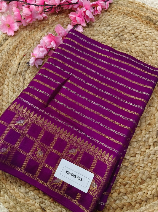 Megenth Wine viscous silk saree