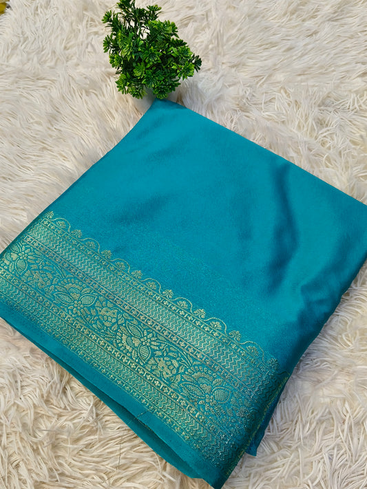 Blue Mysore Dani chiffon saree