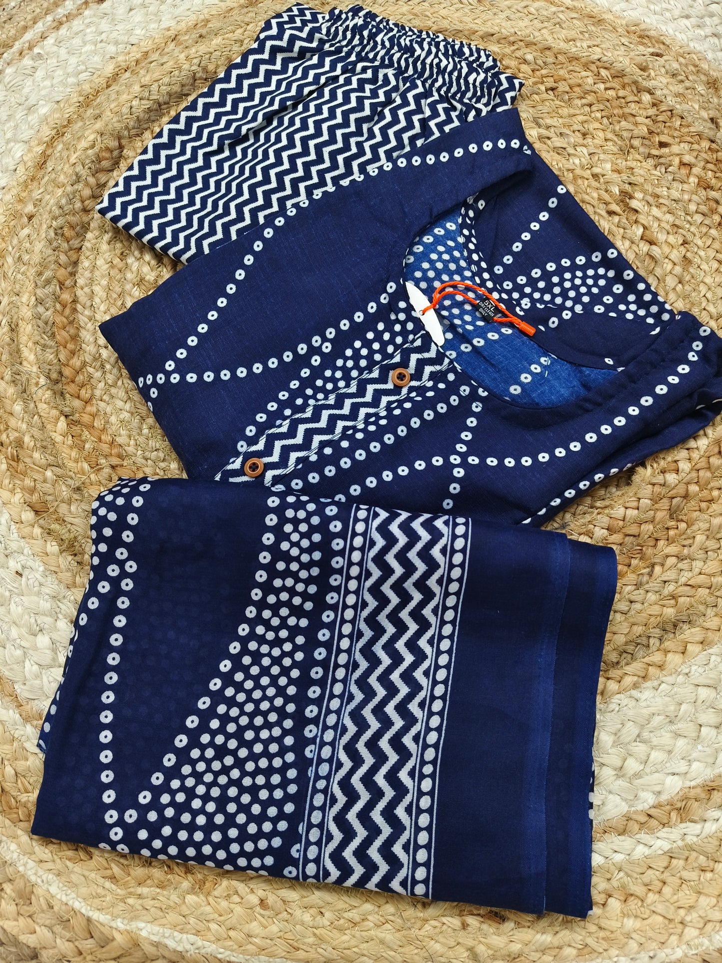 Navy Blue Cotton sets with duppatta