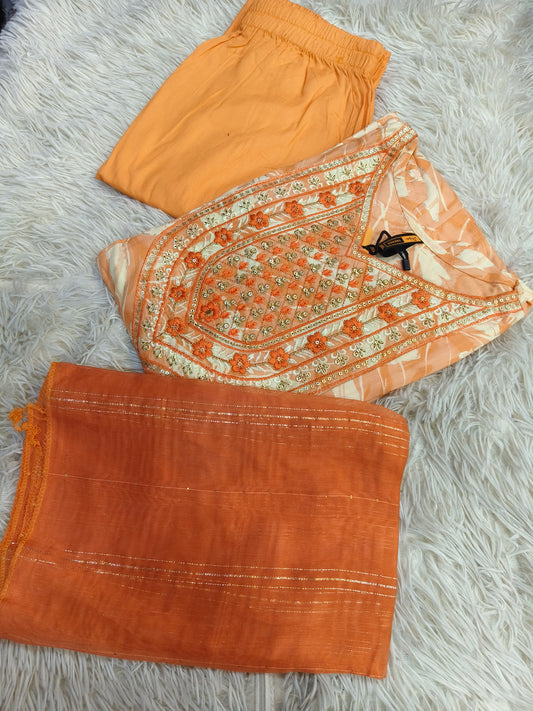 Orange Elegant Aline designer suits