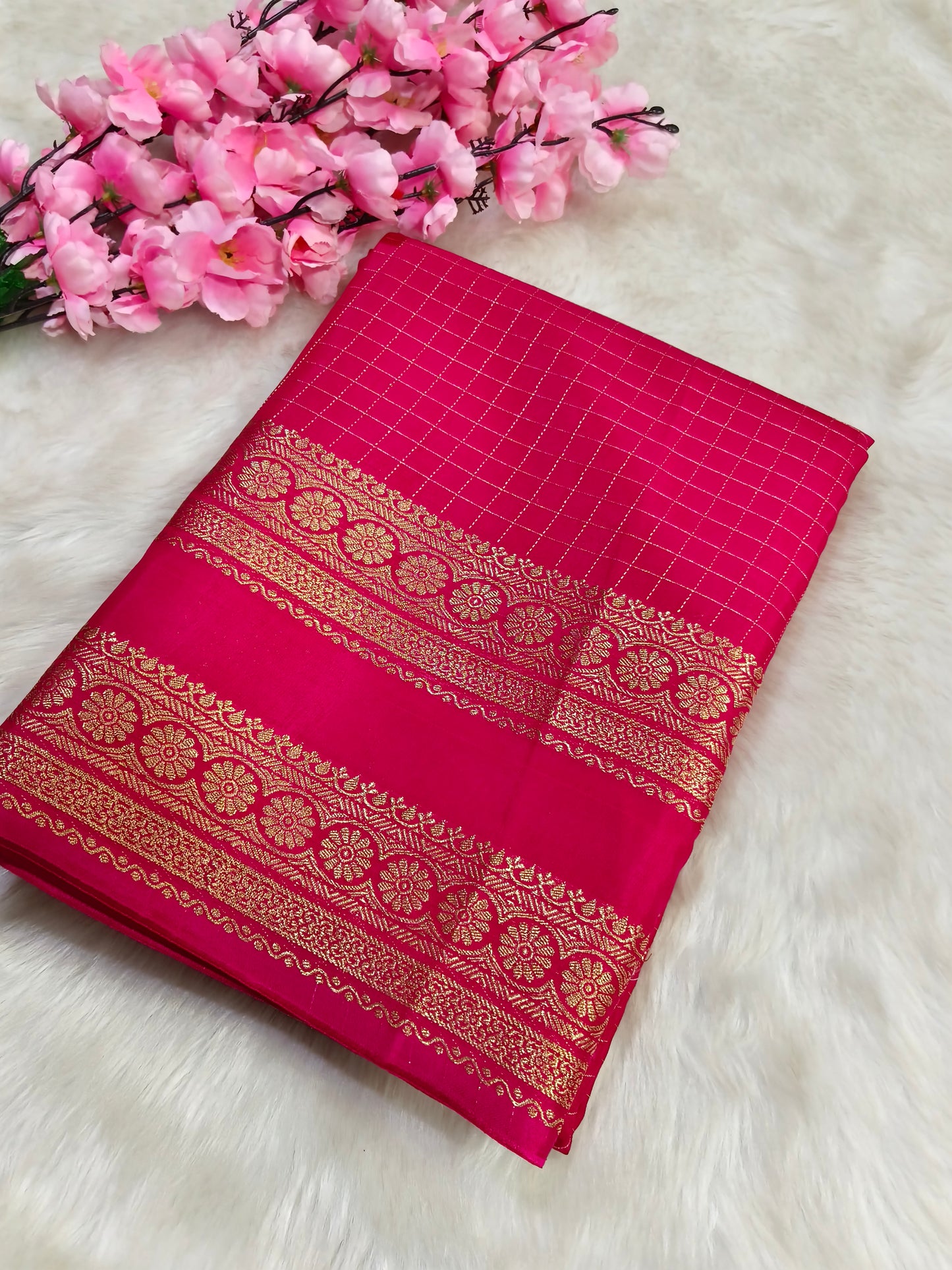 Pink Munga silk saree