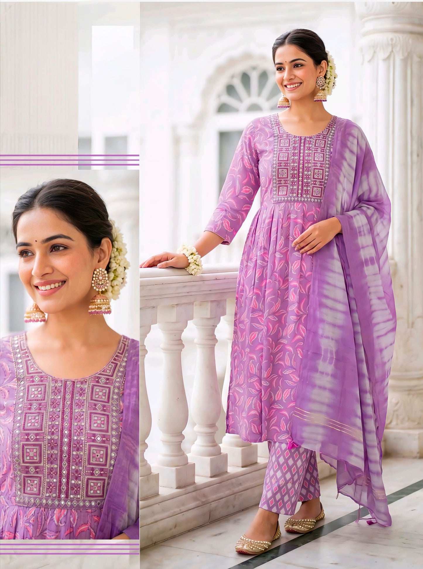 Purple Anarkali suit