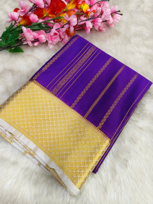 Purple Georgette crepe silk saree