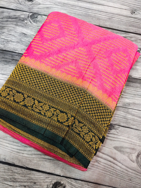 Peach khaddi Georgette saree