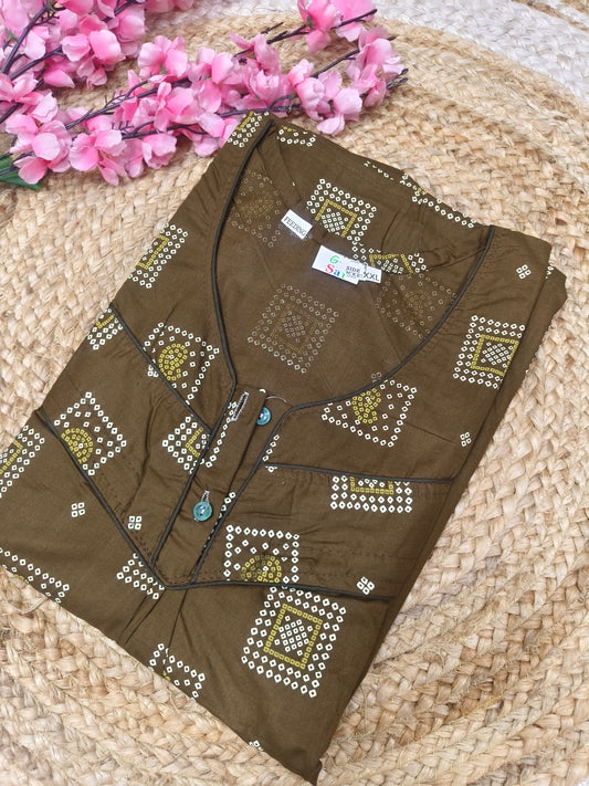 Light brown Feeding Pure cotton Nighty