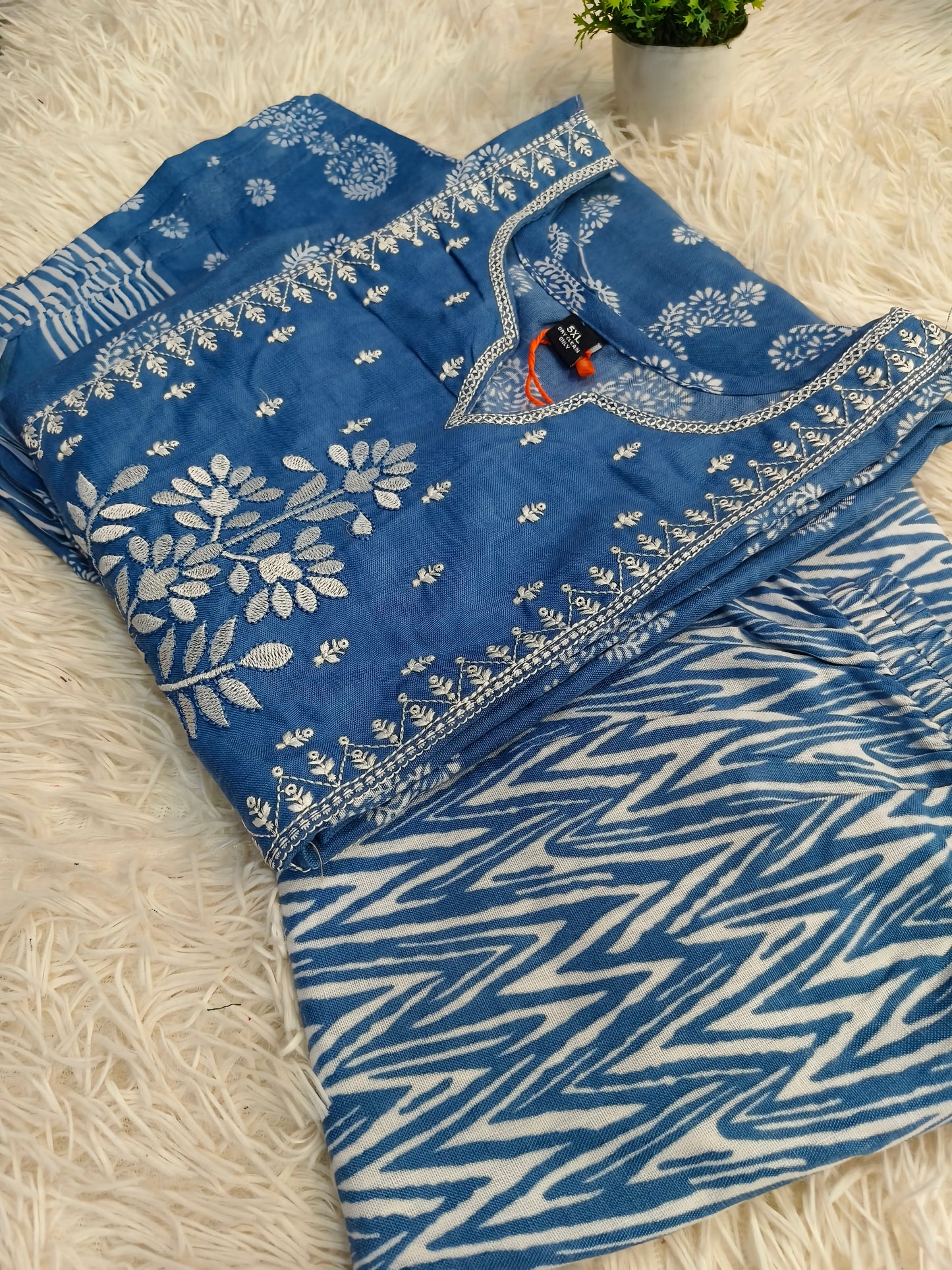 Blue cotton sets with duppata