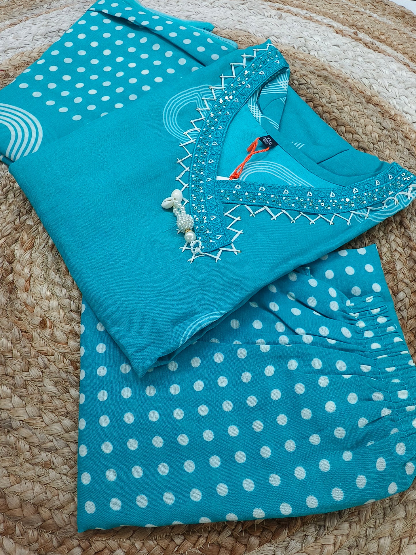 Blue cotton sets with duppata