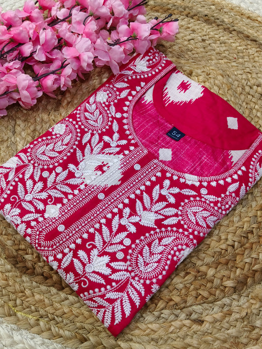 Pink Embroidery kurti