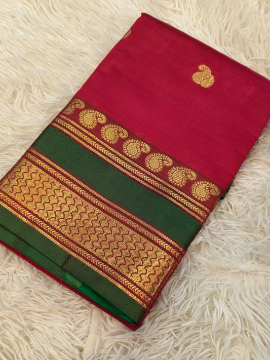 Maroon semi Silk saree