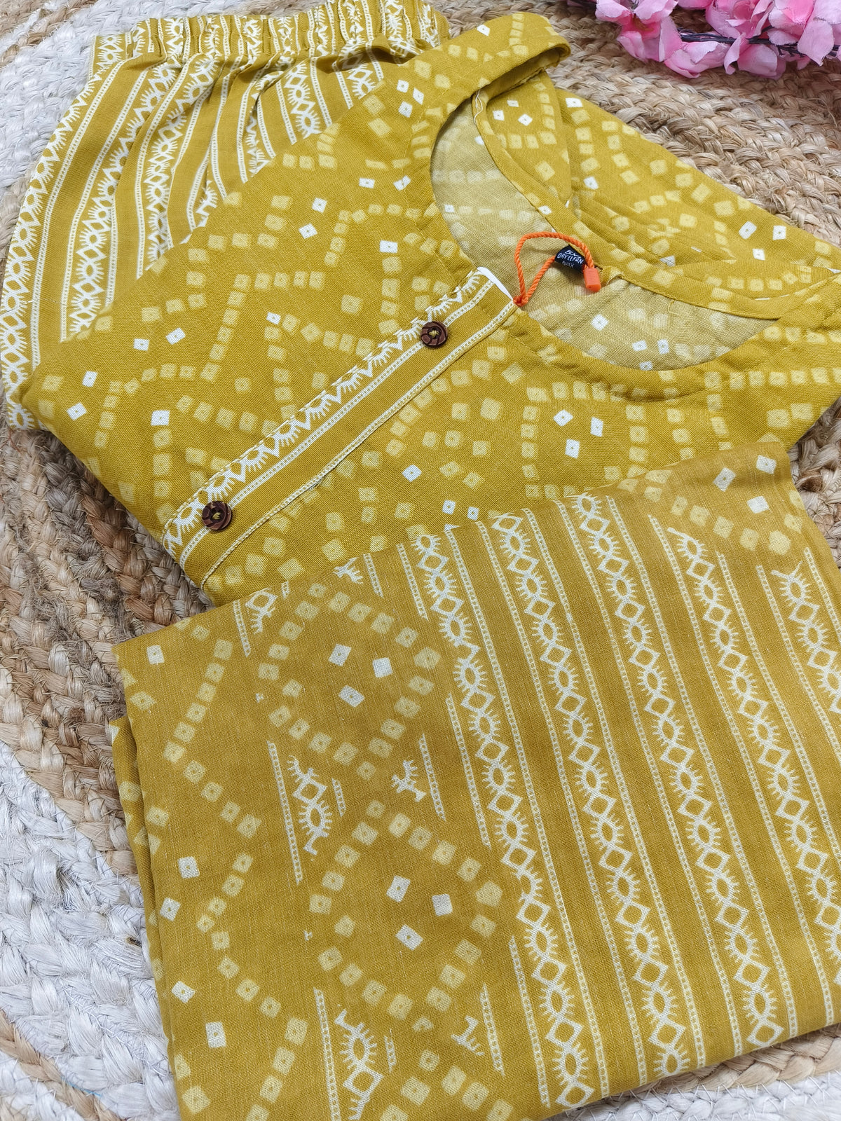 Yellow Cotton sets with duppatta