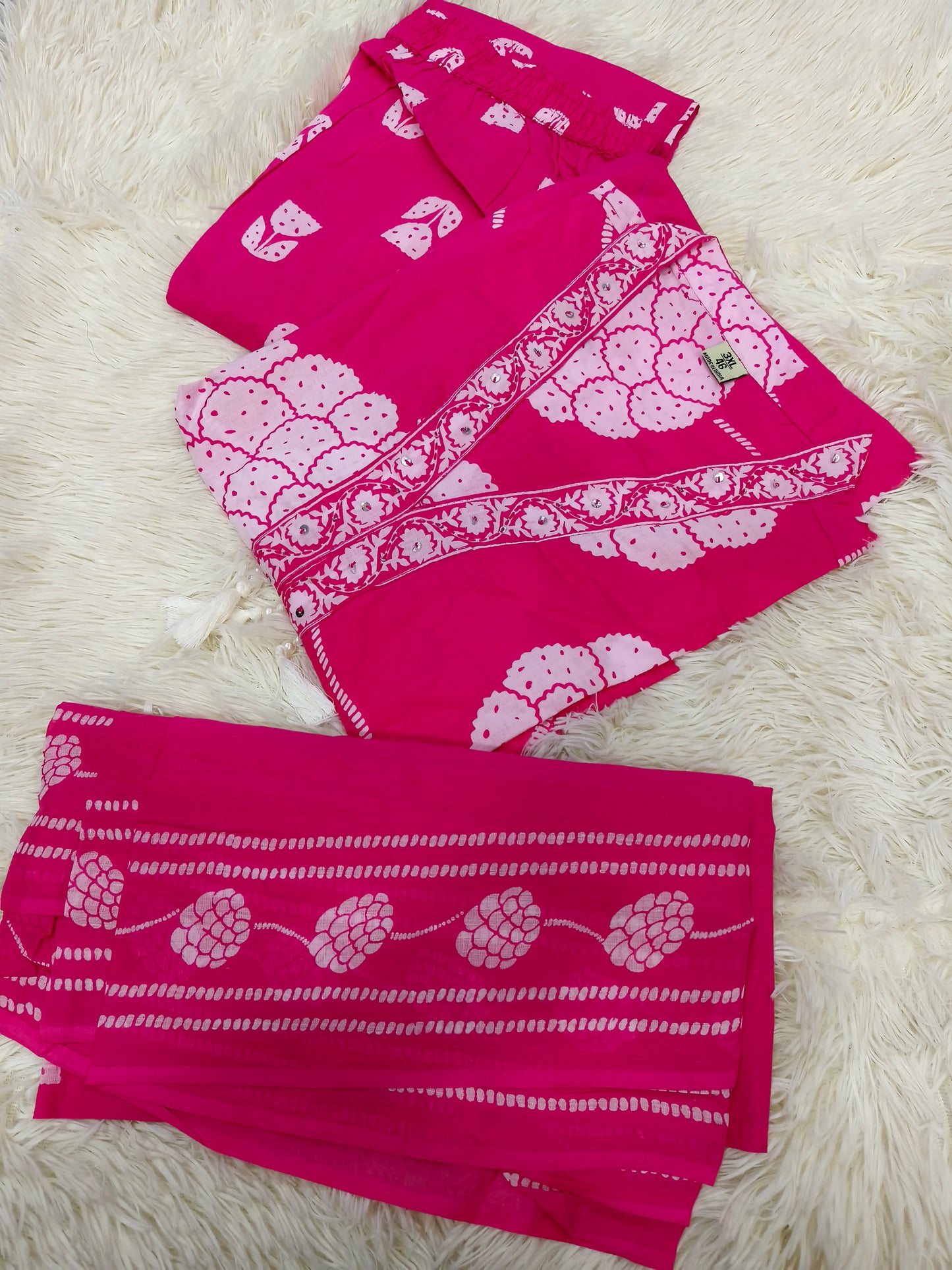 Pink Cotton sets with duppata