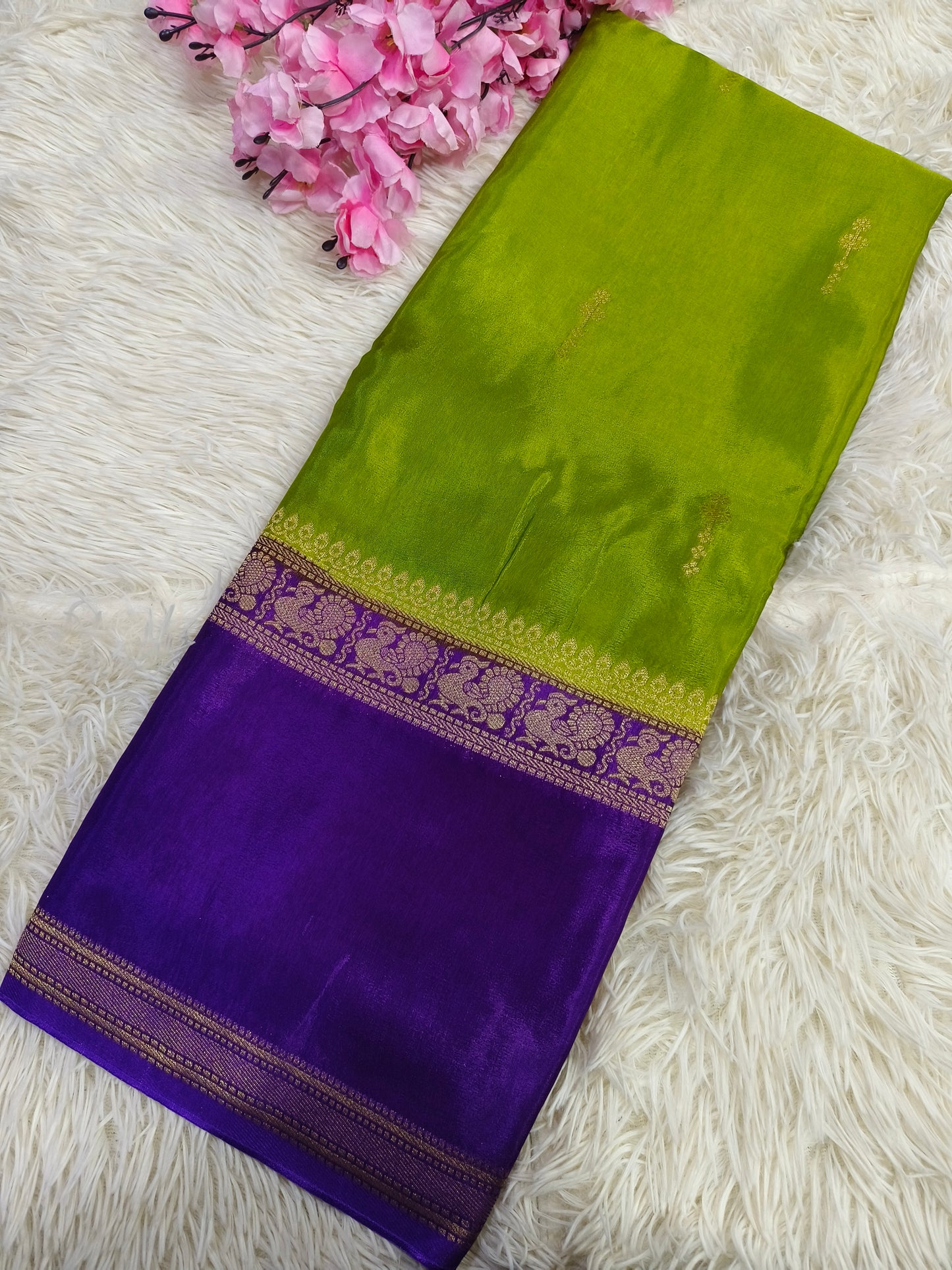 Red with Pink Munga silk saree