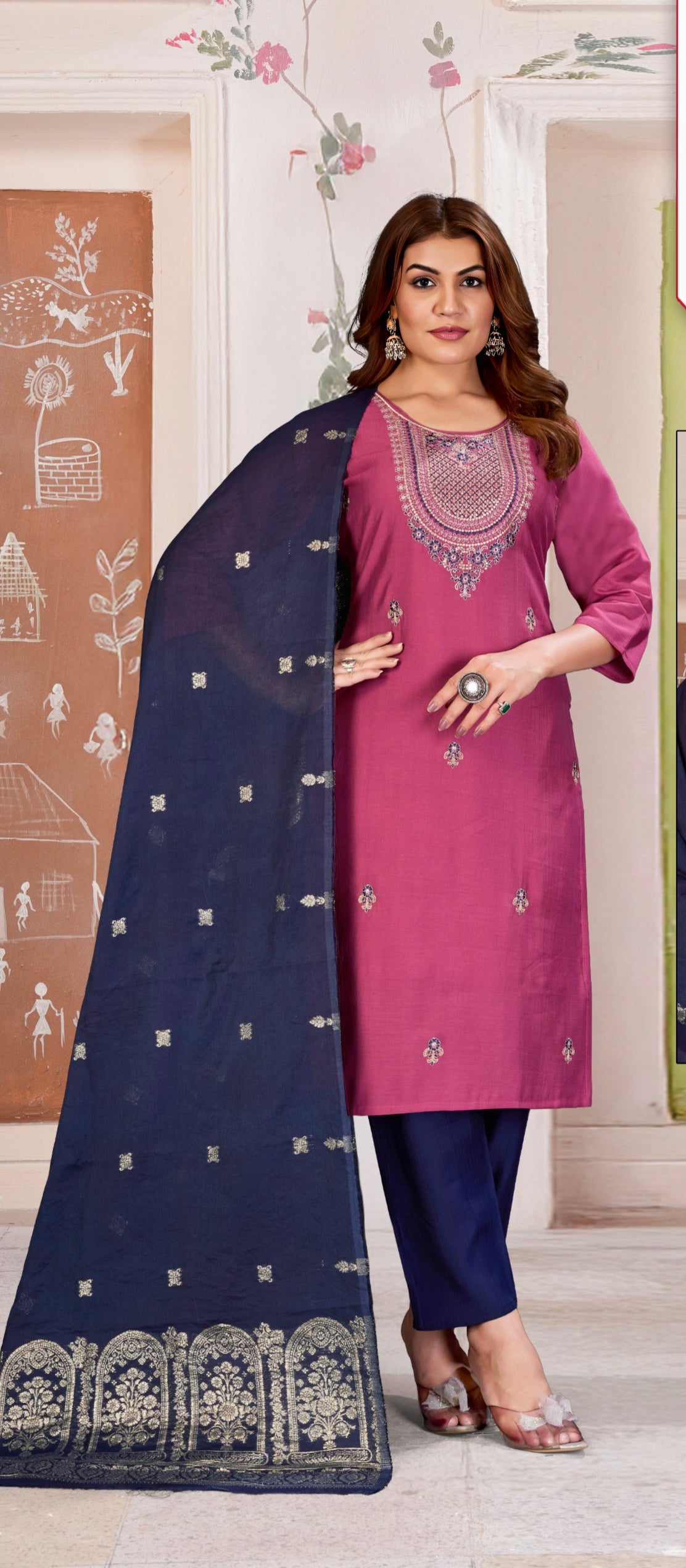 Navy With Pink Eelgent designer suits