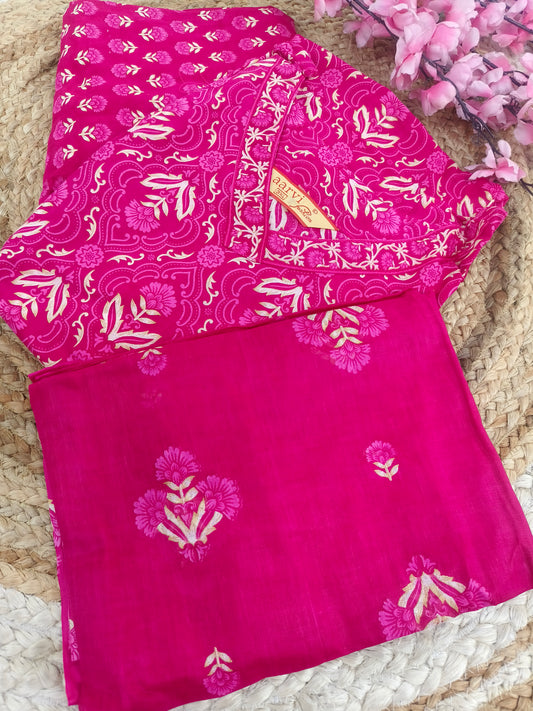 Rani Pink Aarvi Pure Cotton Suit