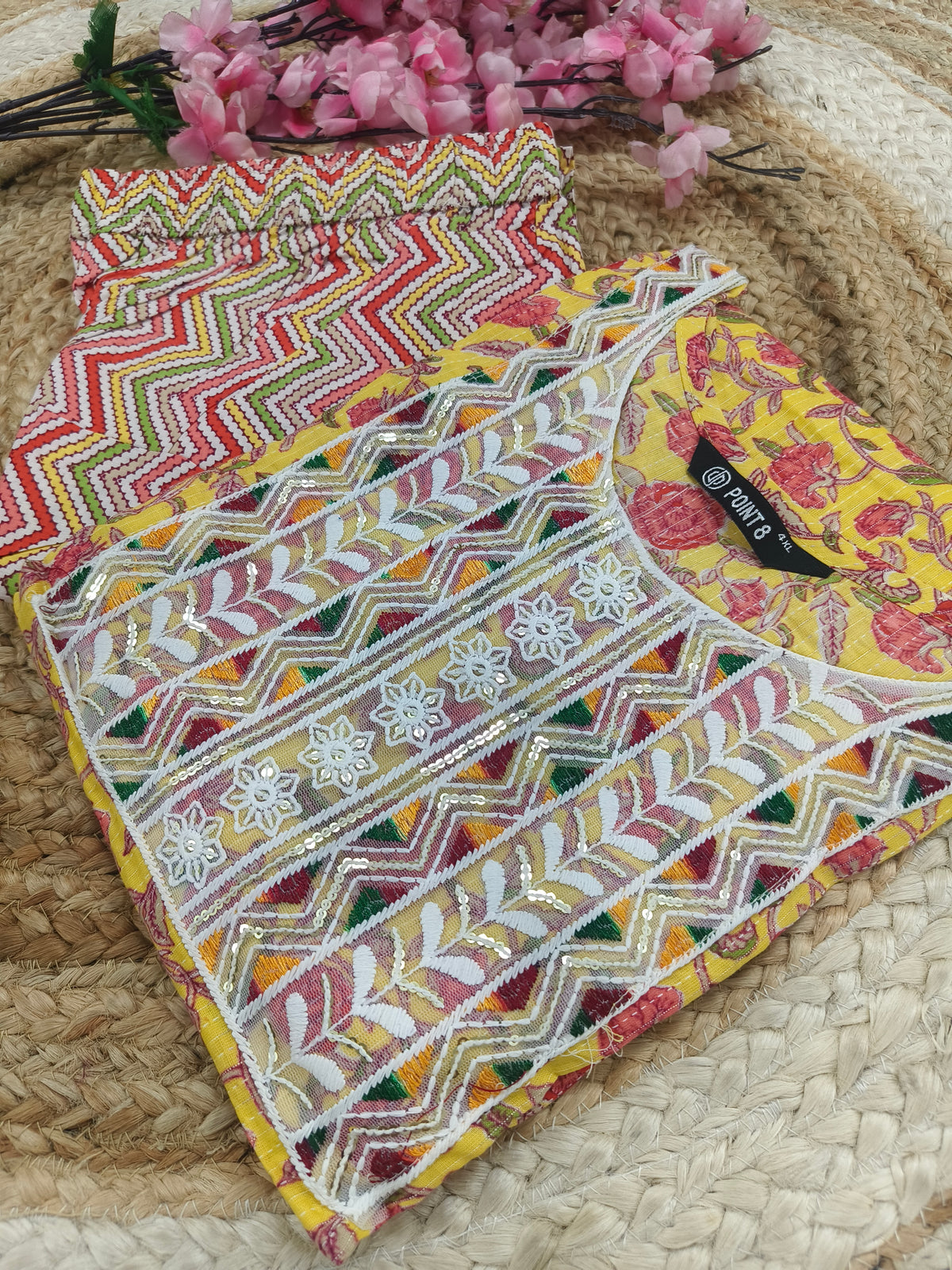 Yellow Elegant Printed Cotton Kurta