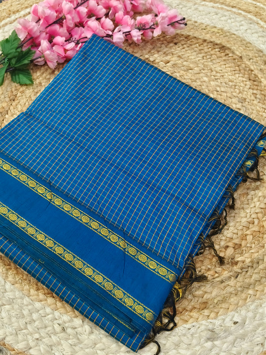 Peacock Blue Vintage Arani silk saree