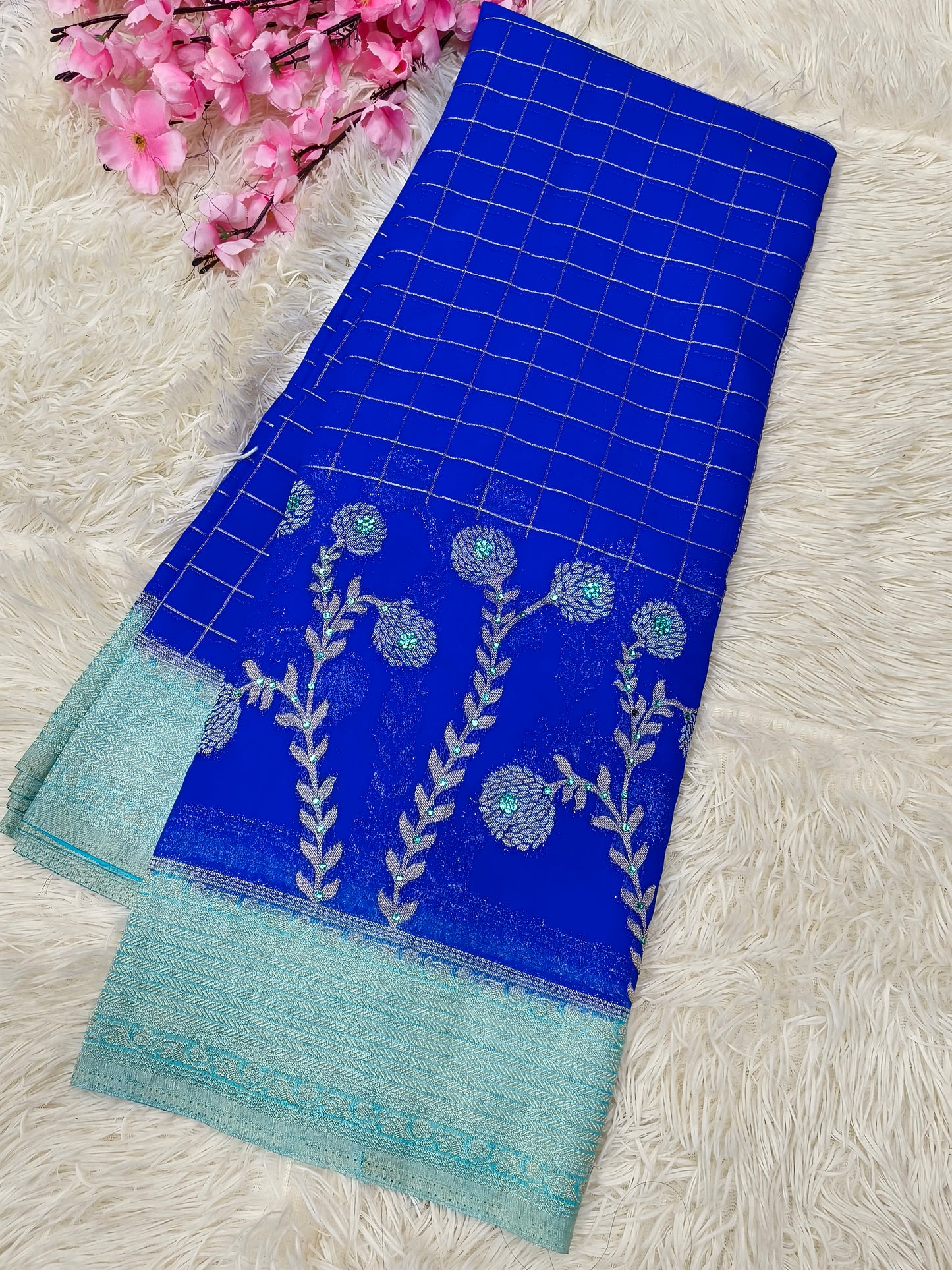Boutique style designer Georgette silk saree