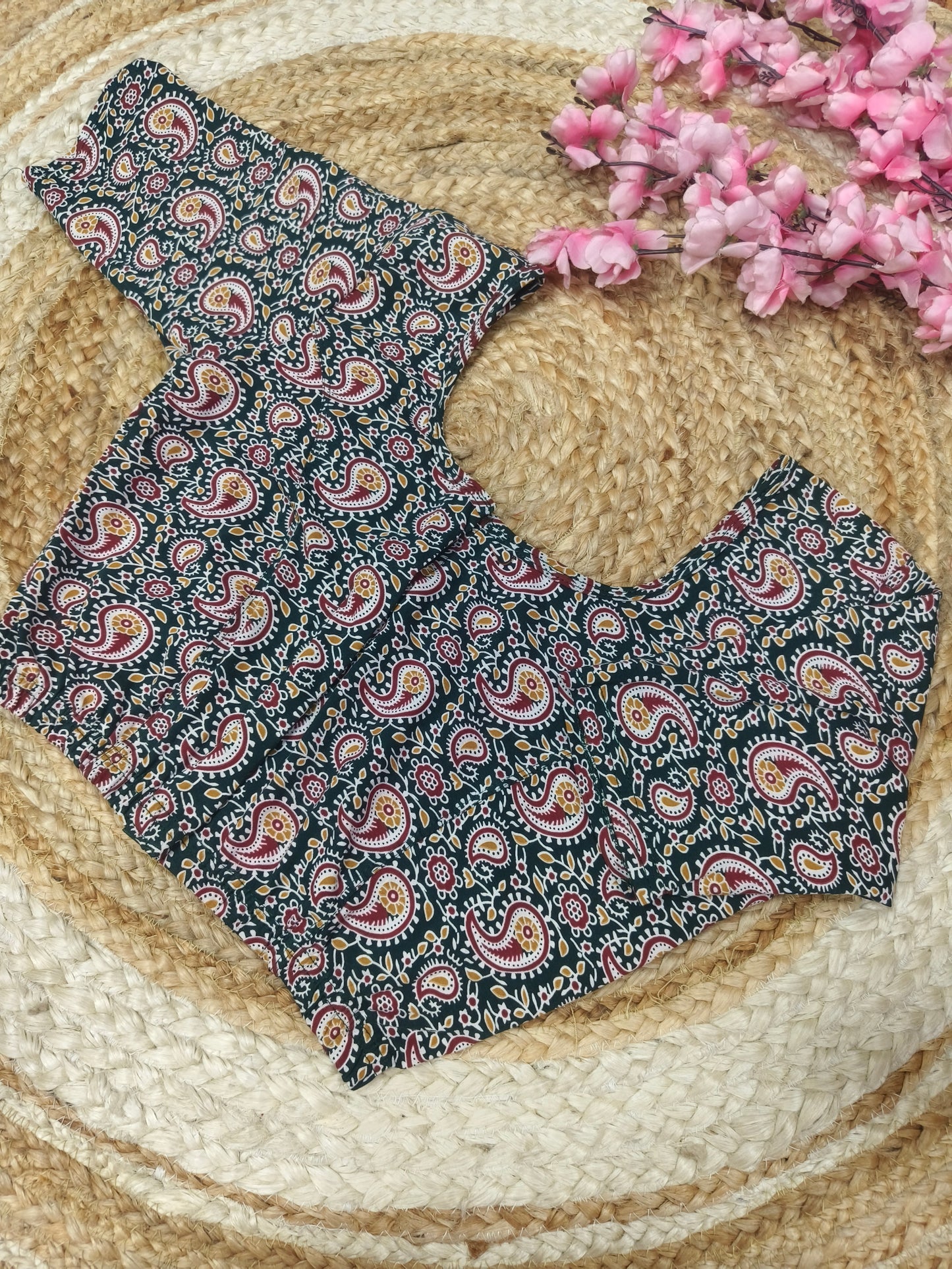 Kalamkari Cotton Stretchable Blouse