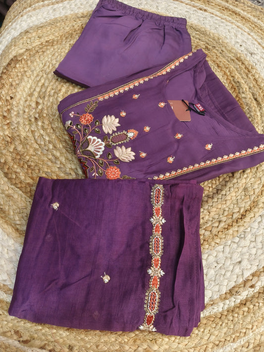 Purple designer Aline suit