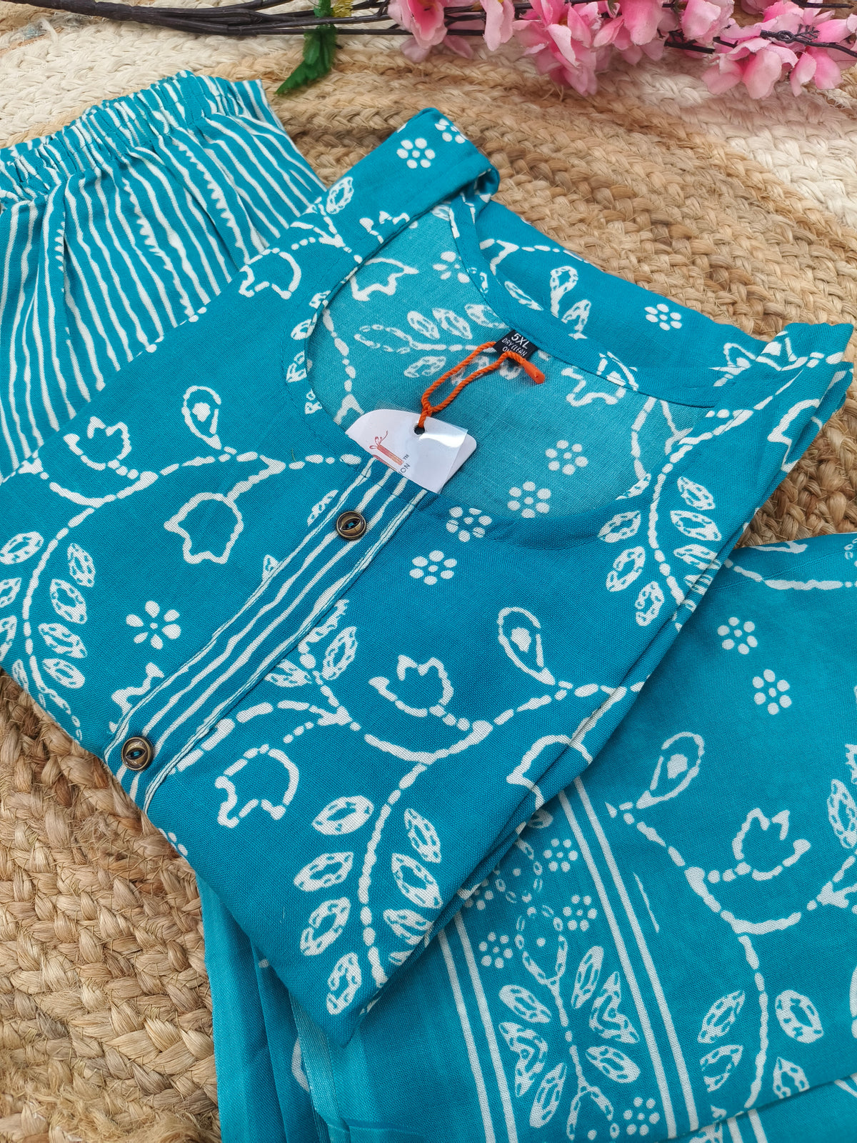 Blue Cotton sets with duppatta