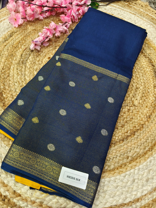 Peacock Blue Viscous silk saree