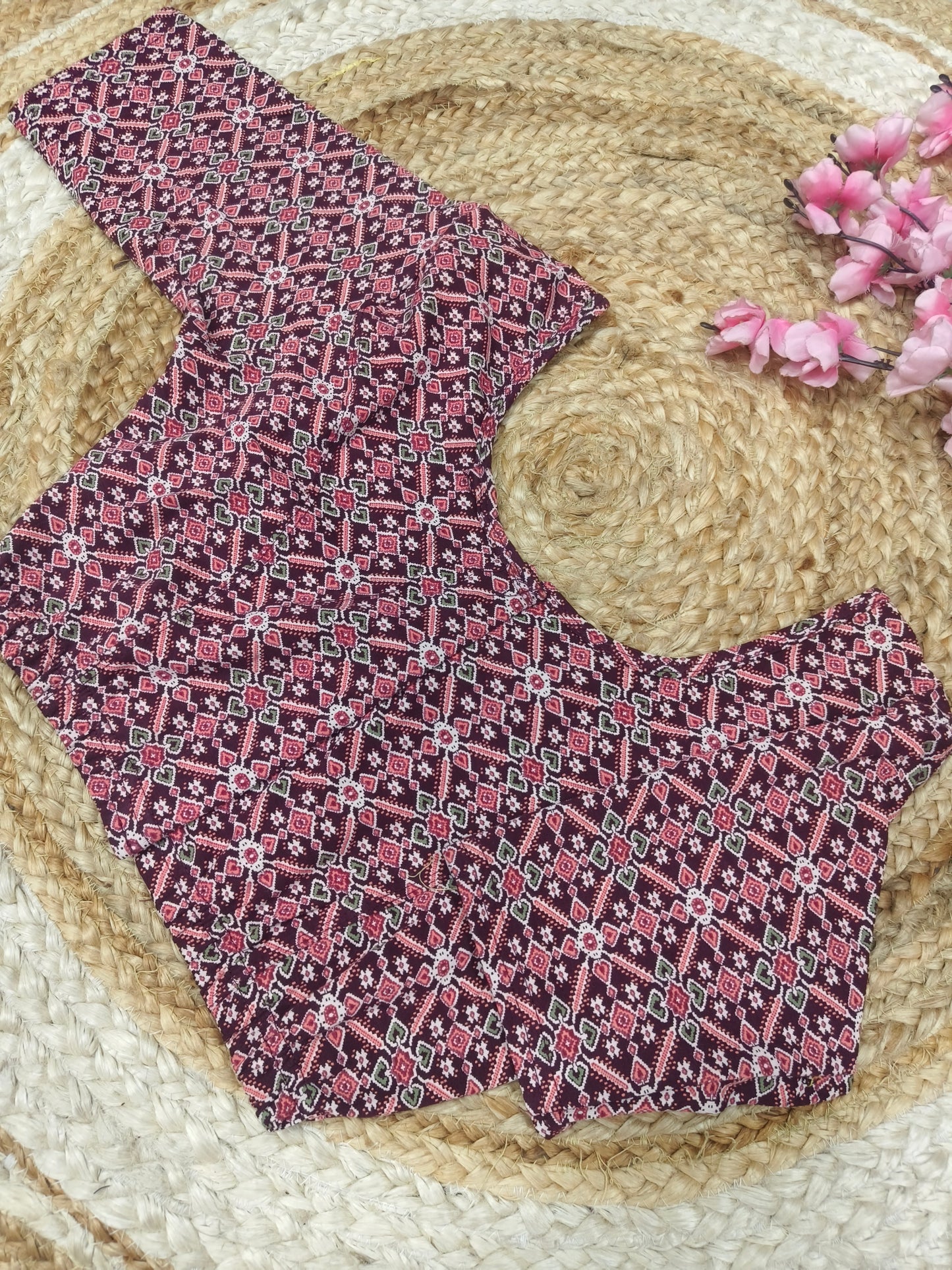 Kalamkari Cotton Stretchable Blouse