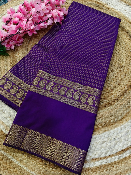Purple semi silk saree