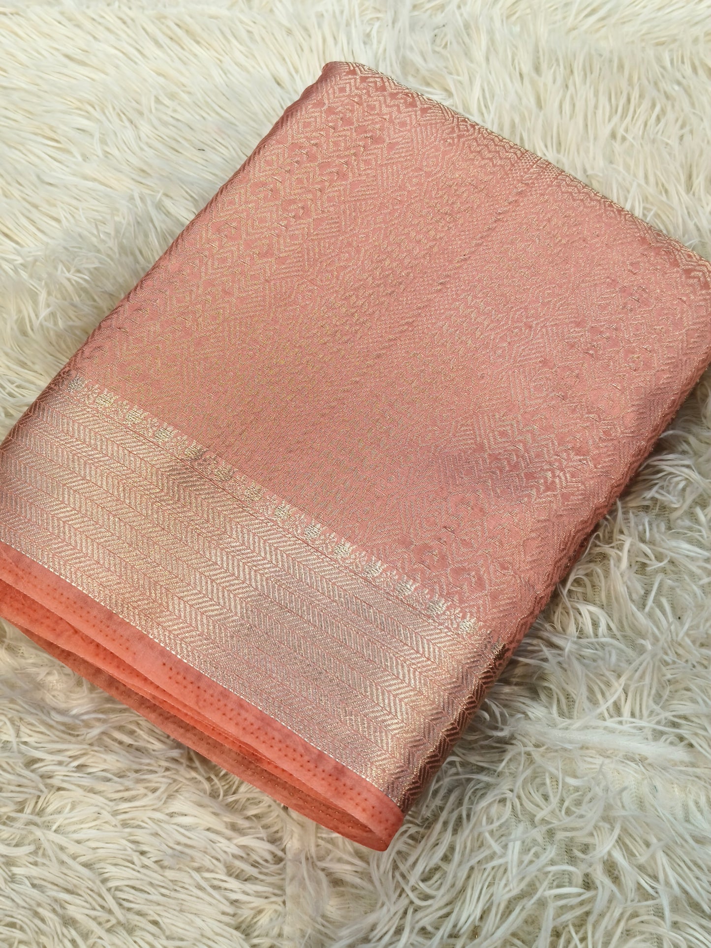 Peach Semi silk Saree