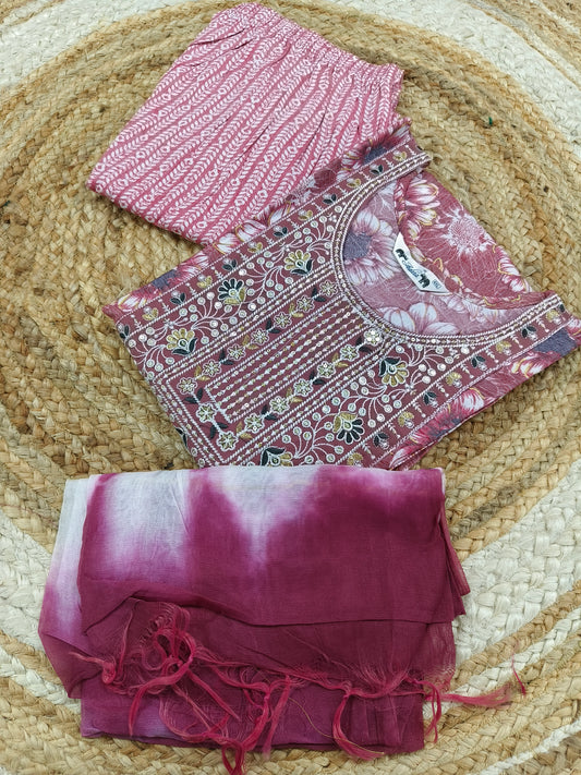 Wine Anarkali suit