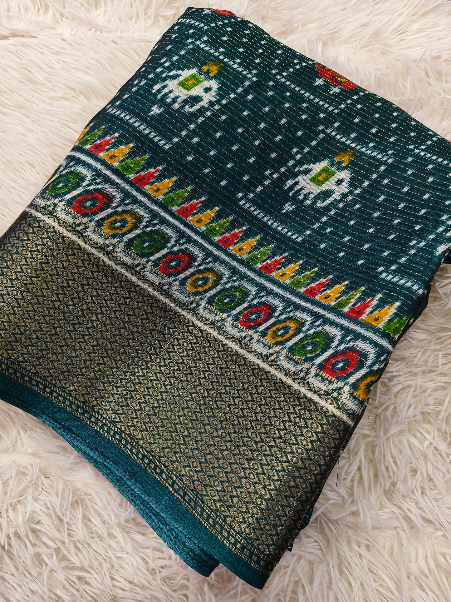 Green dola silk Saree