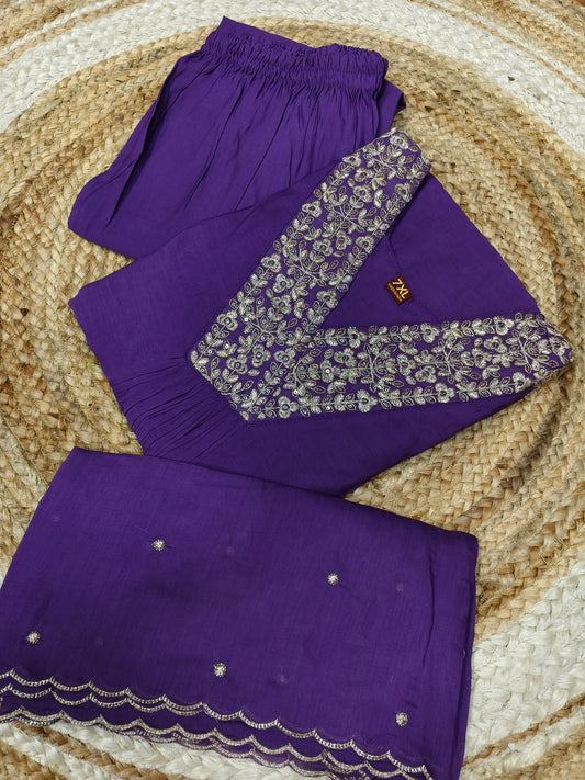 Purple Eelgent designer A-line suits